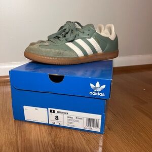 Adidas Samba OG Shoes - Silver Green Leather and Suede
